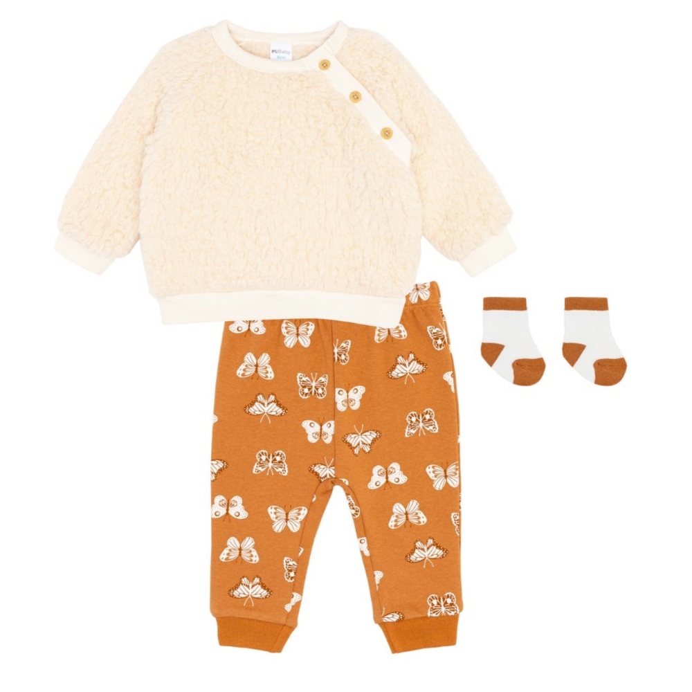 Faux Shearling Jogger Set (Baby)